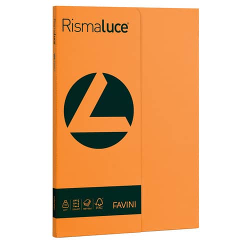 Carta colorata Favini Rismaluce colori forti 90 g/m² A4 - risma da 100 ff arancio - A69E144